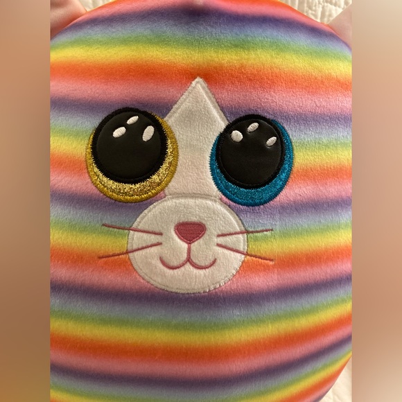 TY Squish a boo cat rainbow Heather plush 13” - Picture 3 of 7